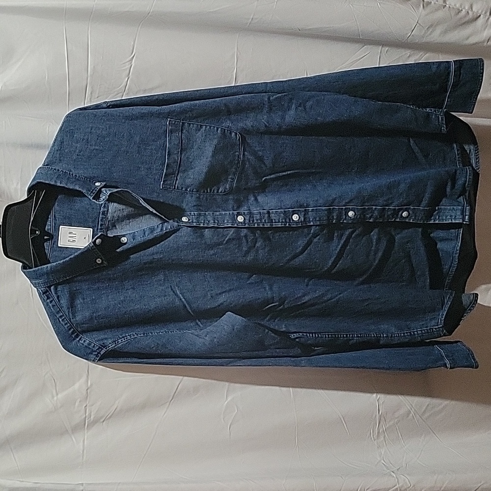 GAP Soft Denim Long Sleeve Button Shirt XL